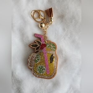 Sparkling Lemonade Tropical Drink Keychain Vacation Summer Bag Charm